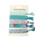 Elastisches Armbandset / Haaraccessoire "Flamingo" bunt