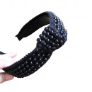 Haarreif "Black Pearl" schwarz mit schwarzen Perlen-Bild 2