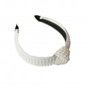Haarreif "White Pearl" weiss mit weissen Perlen-Bild 2