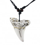 Herren Kette mit schwarzem Band und Zahn Anhänger-Bild 1