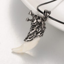 Herren Kette in schwarz mit Wolf Anhänger-Bild 3