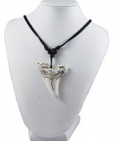 Herren Kette mit schwarzem Band und Zahn Anhänger-Bild 2