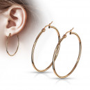 Edelstahl Ohrringe "XL Hoop" rosegoldfarben rund-Bild 3