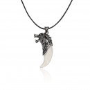 Herren Kette in schwarz mit Wolf Anhänger-Bild 1