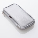  Kosmetiktasche Make-Up Tasche Leder silberfarben-Bild 2