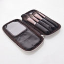  Kosmetiktasche Make-Up Tasche Leder silberfarben-Bild 3