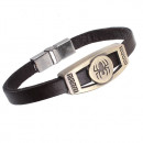 Lederarmband für Männer in dunkelbraun mit Spinne-Bild 1