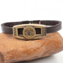 Lederarmband für Männer in dunkelbraun mit Spinne-Bild 2
