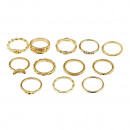 12-teiliges Ringset in gold- One Size - Bild2