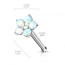 Nasenpiercing "Flower" aus Edelstahl mit blauen Glitzeropalen-Bild 4
