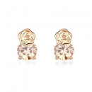 Süsse Damen Ohrstecker in gold mit Blume und Zirkoniastein