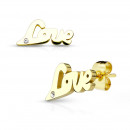 Love Ohrstecker in gold mit Stein -Bild1