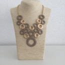 Statementkette für Damen Kreise in gold und braun-Bild 2