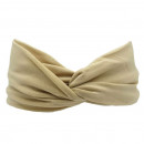 Stoff Stirnband in beige mit Schleifenoptik